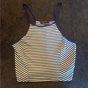 Vintage style crop stripped tank top size small